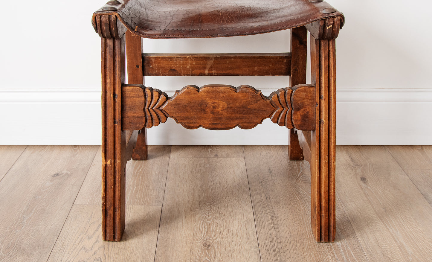 Set of 6 Spanish Colonial Handmade Leather Dining Chairs