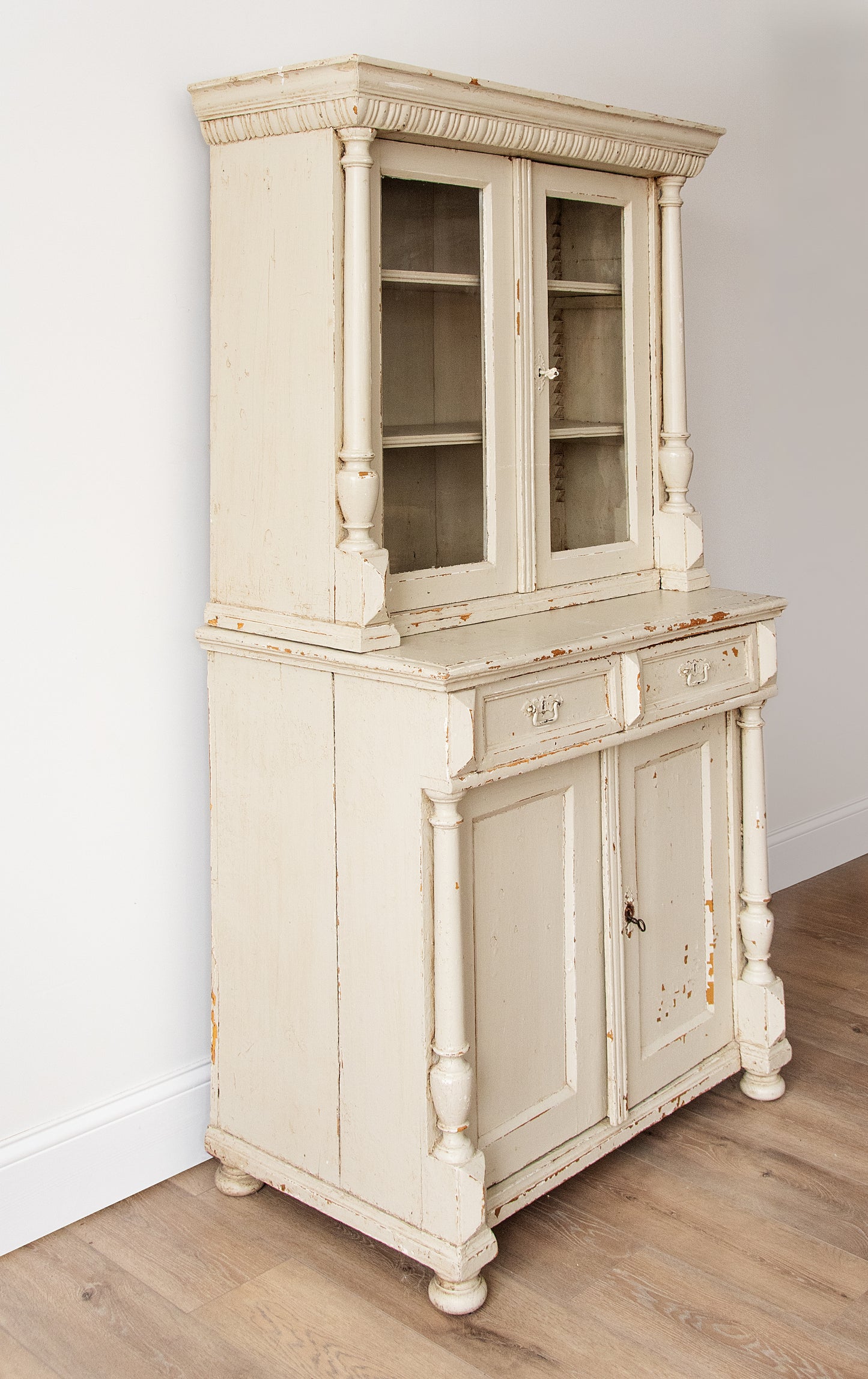 Antique 19th Century French Provincial Step-back Cupboard
