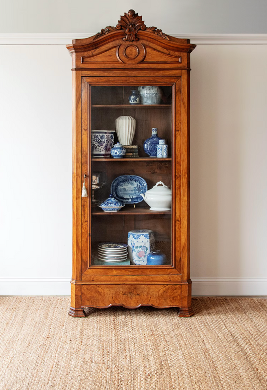 Antique French Walnut Bookcase Bibliotheque | ca. 1860s