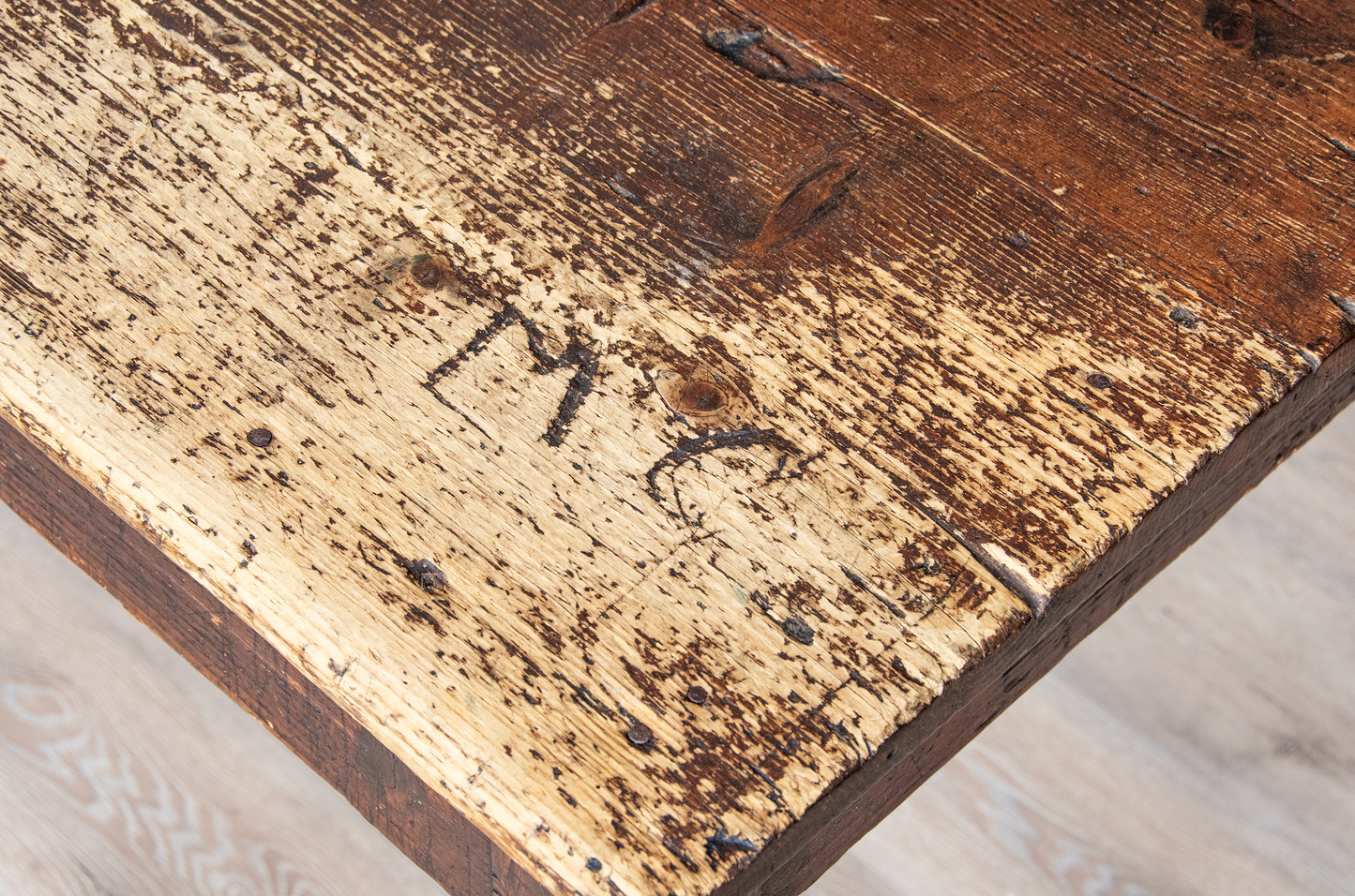 1800s Country Kitchen Work Table with Drawer