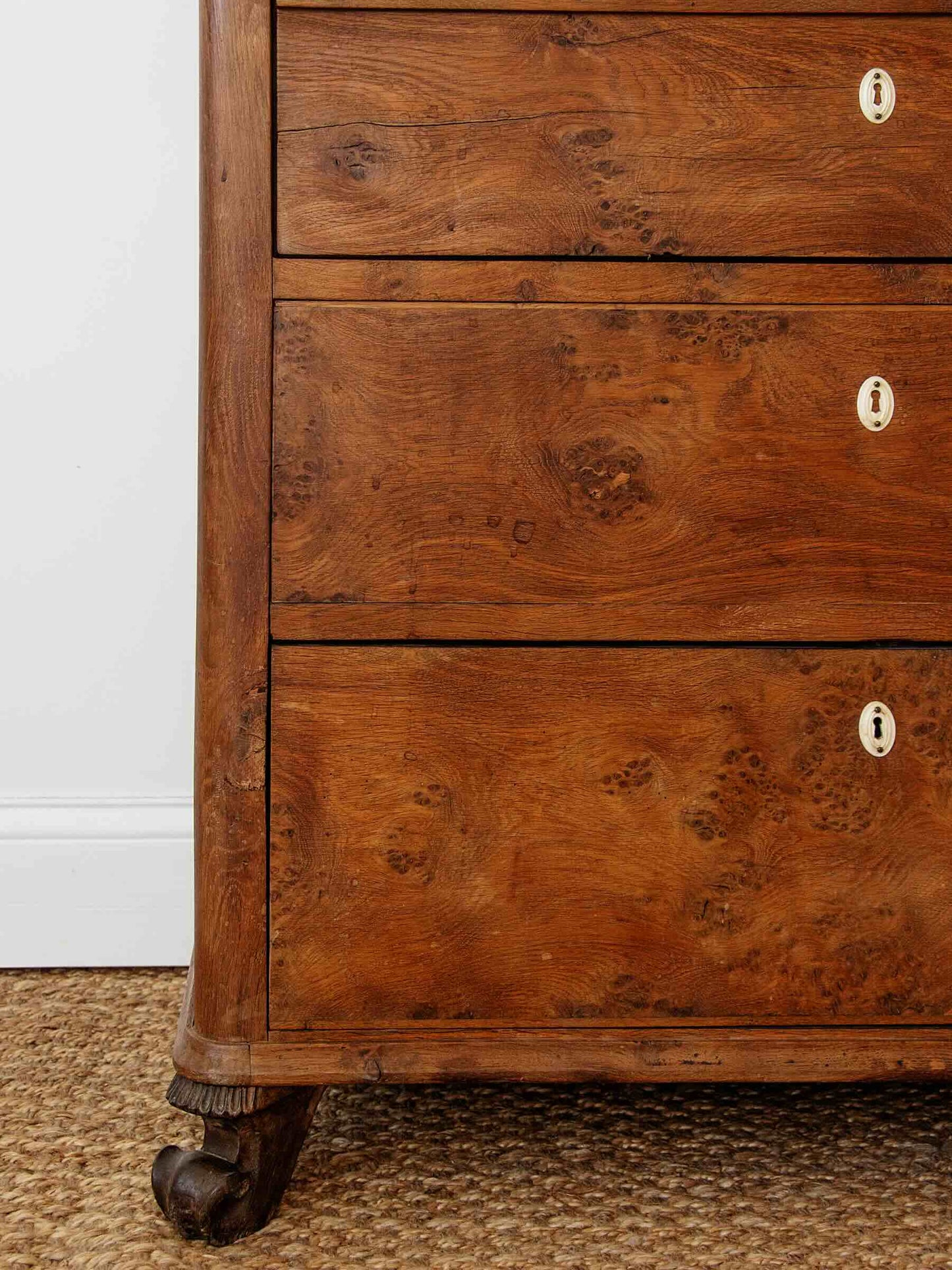 Antique Biedermeier Burl Walnut Single Armoire | Austria c. 1830s