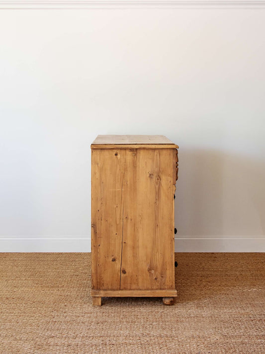 Antique English Pine Chest of Drawers with Two Over Three Configuration, c. 1880–1900