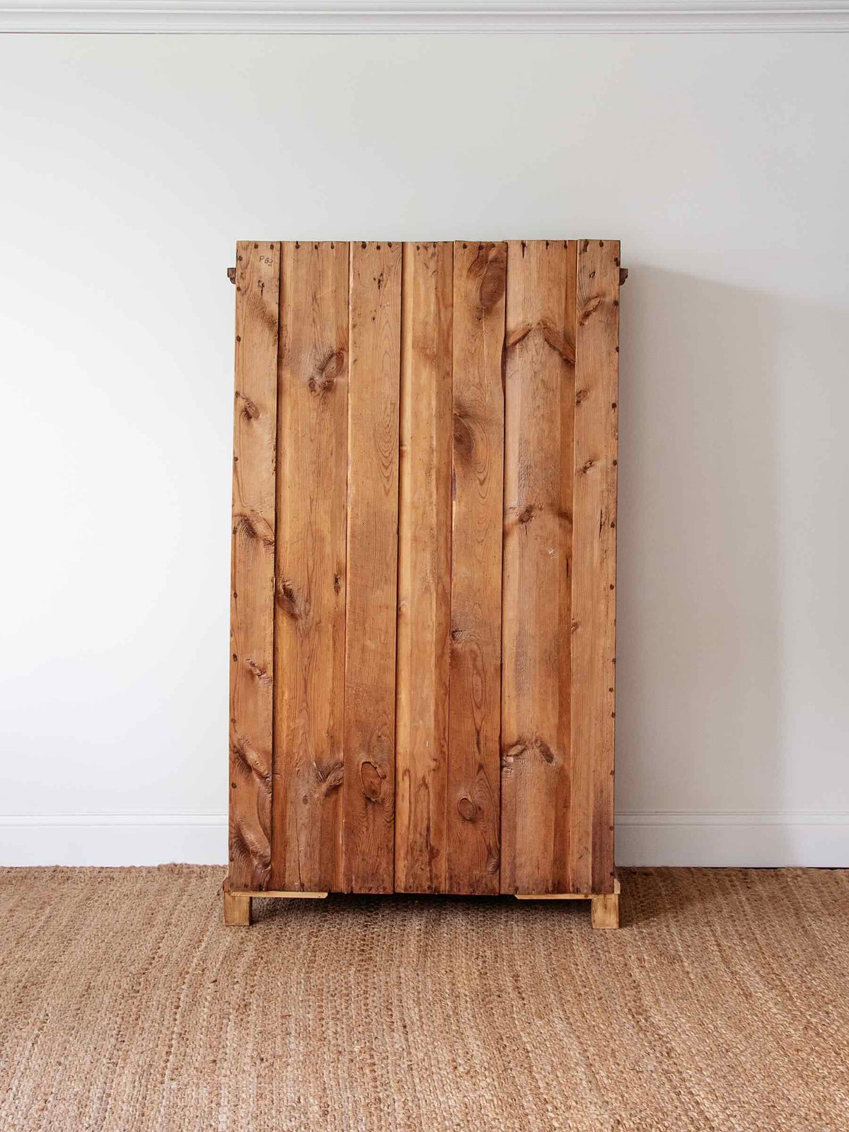 Antique European Rustic Pine Single-Door Armoire | 1800s