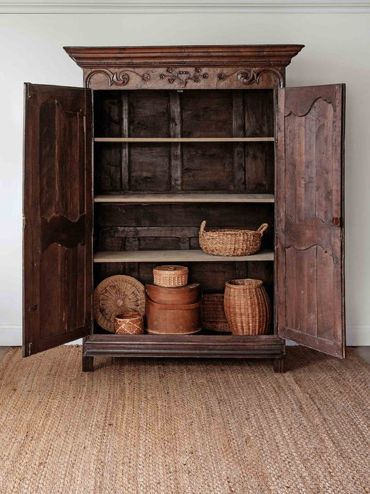 Hand Carved Antique Provincial French Oak Armoire | ca. 1780s