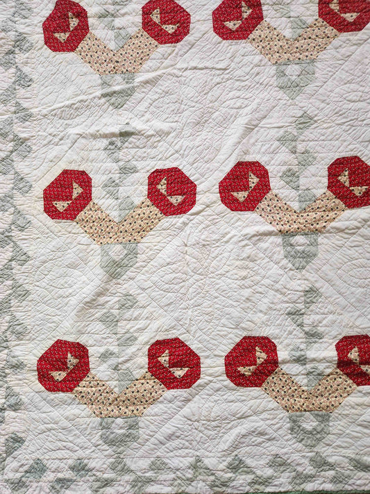 Antique Hand Quilted Chain Quilt c. 1880–1920
