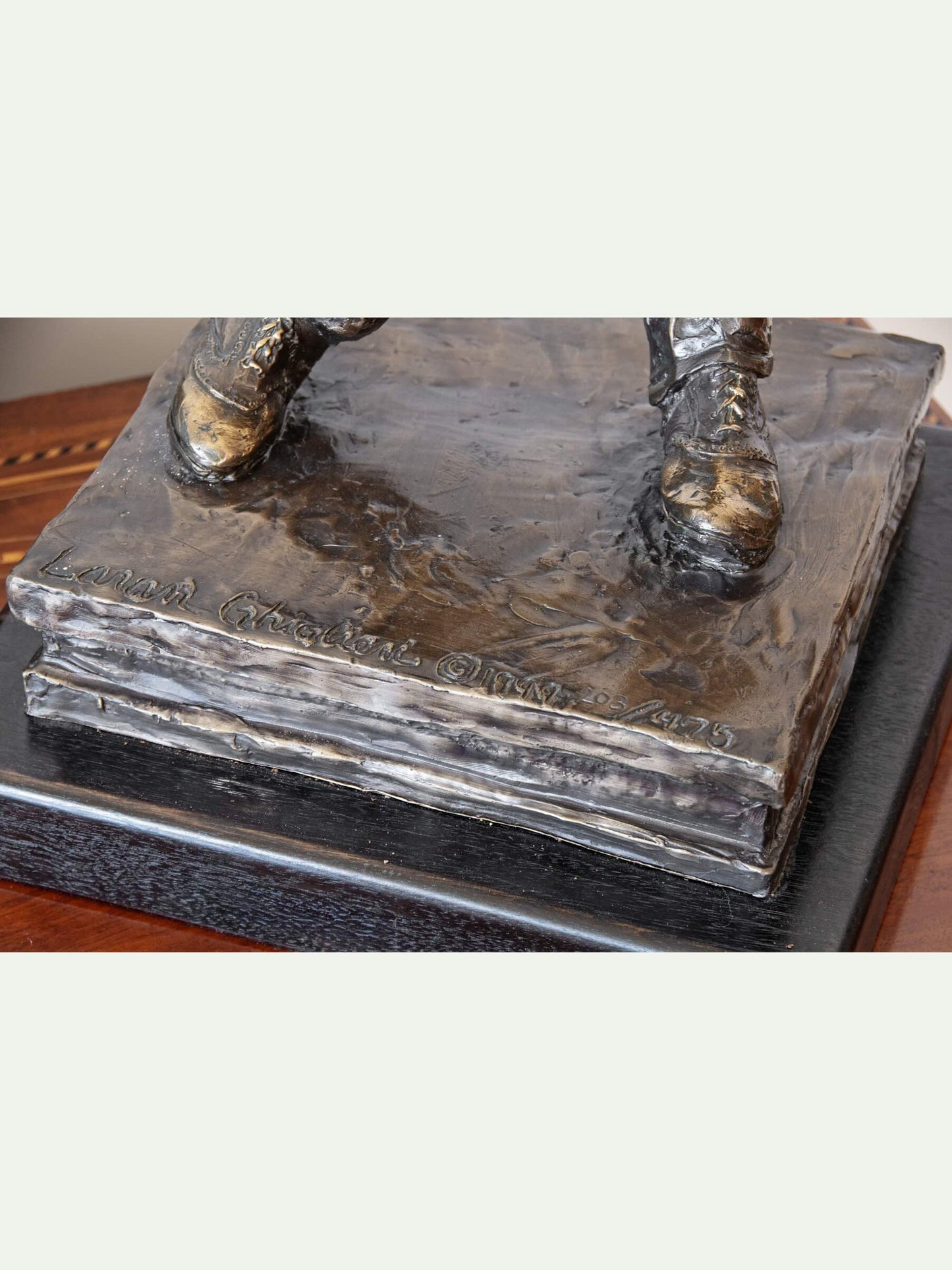 Bronze Sculpture signed by Laran Ghiglieri, "Eagle Approach."