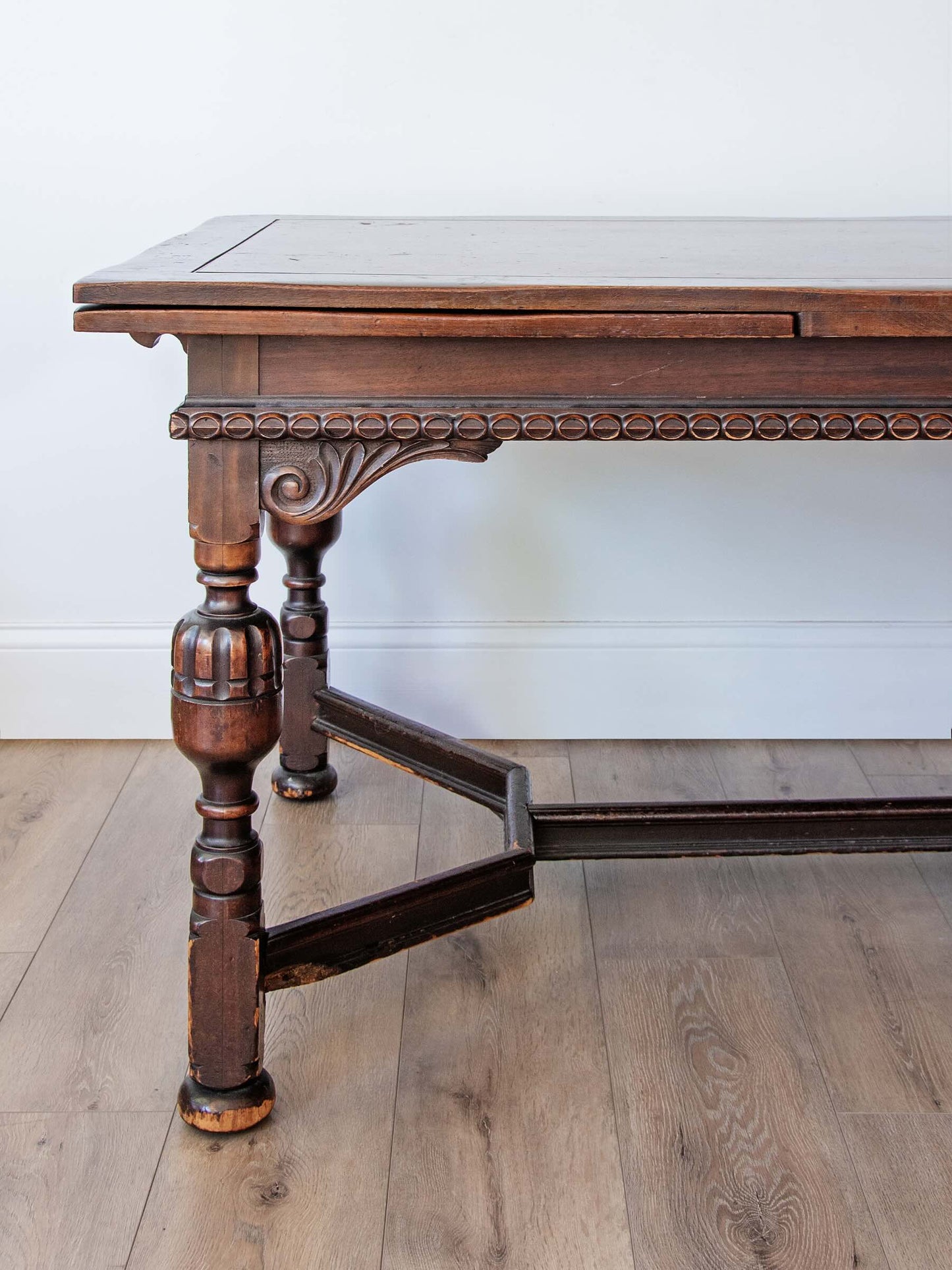 Exceptional Berkey & Gay Extendable Walnut Draw-Leaf Dining Table | c. 1925