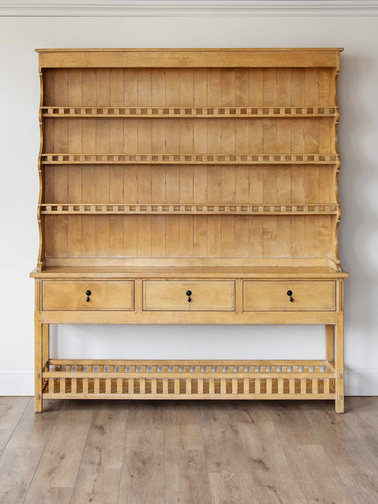 Guy Chaddock Country French Plate Rack Hutch | English Farmhouse Painted Pine Dresser