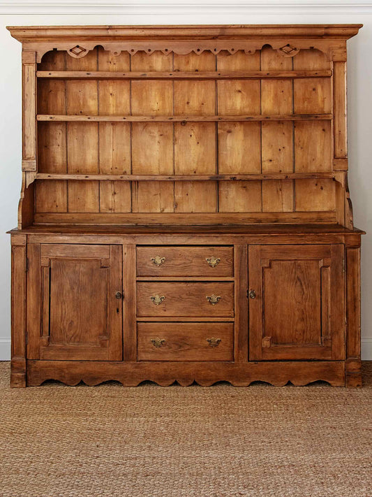 Antique English Pitch Pine Welsh Dresser | ca. 1890s
