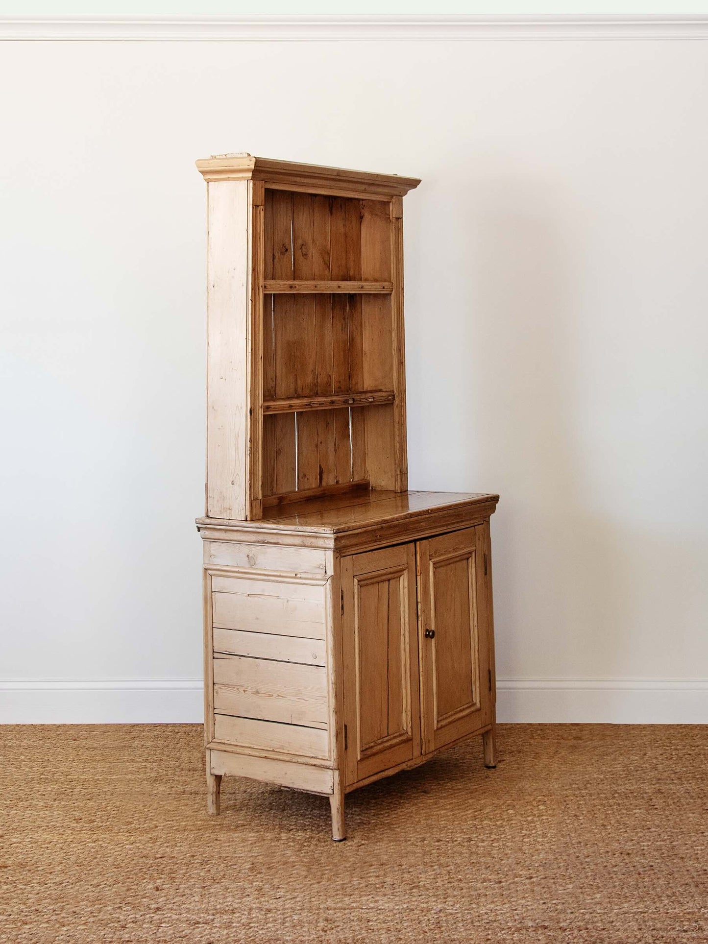 Petite English Pine Step-Back Hutch