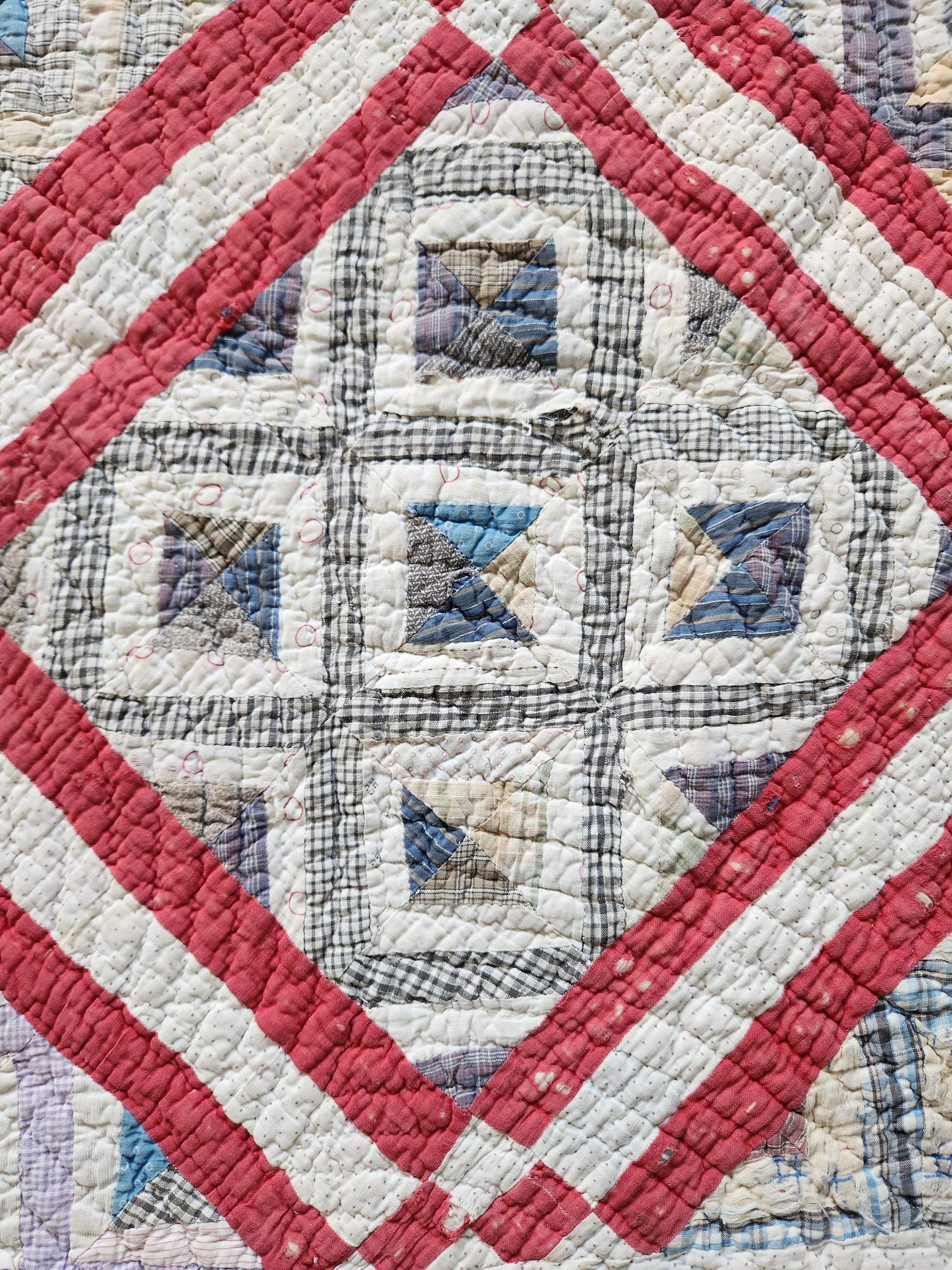 Quilt with red, white, and blue pattern