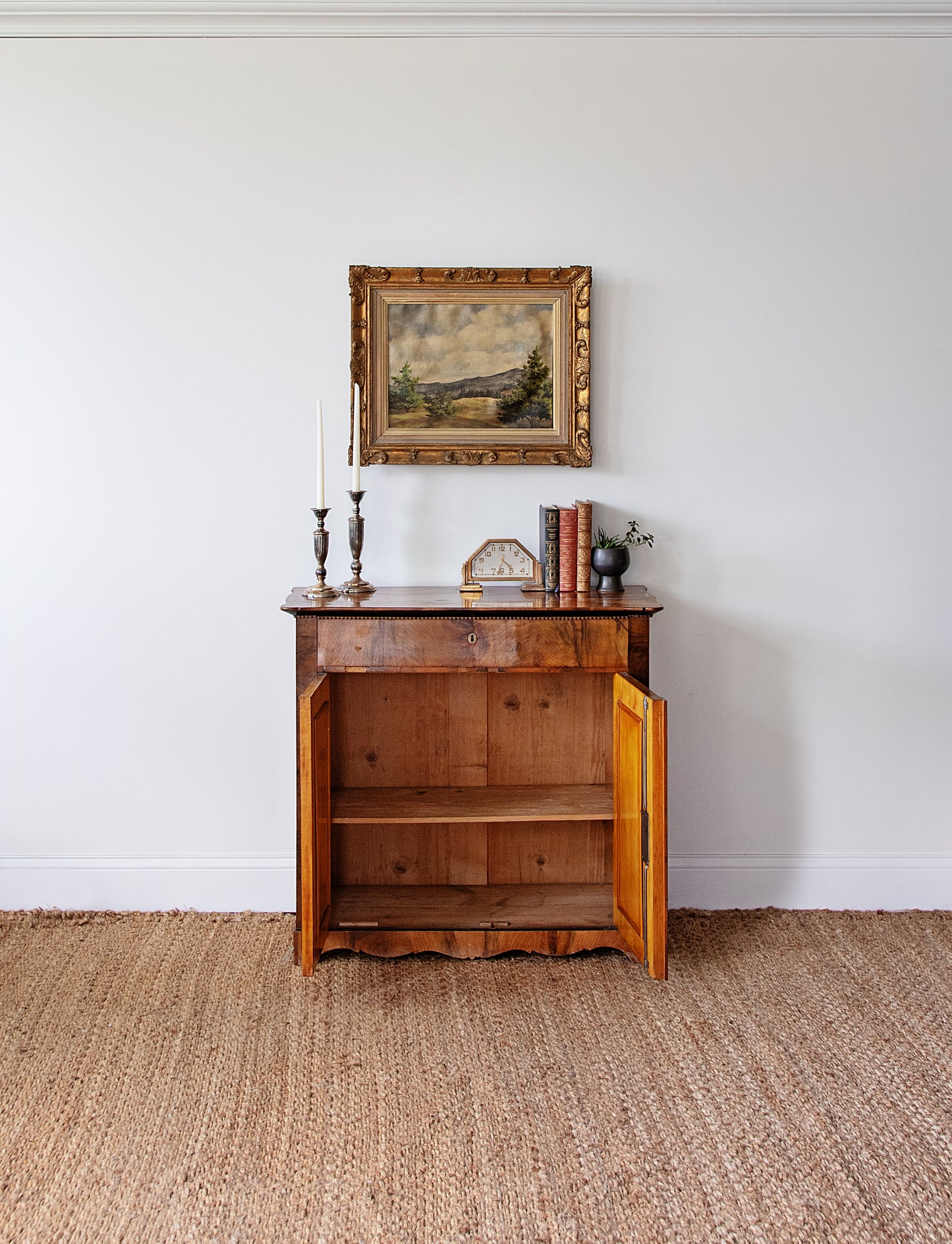 Antique Biedermeier Walnut Cabinet