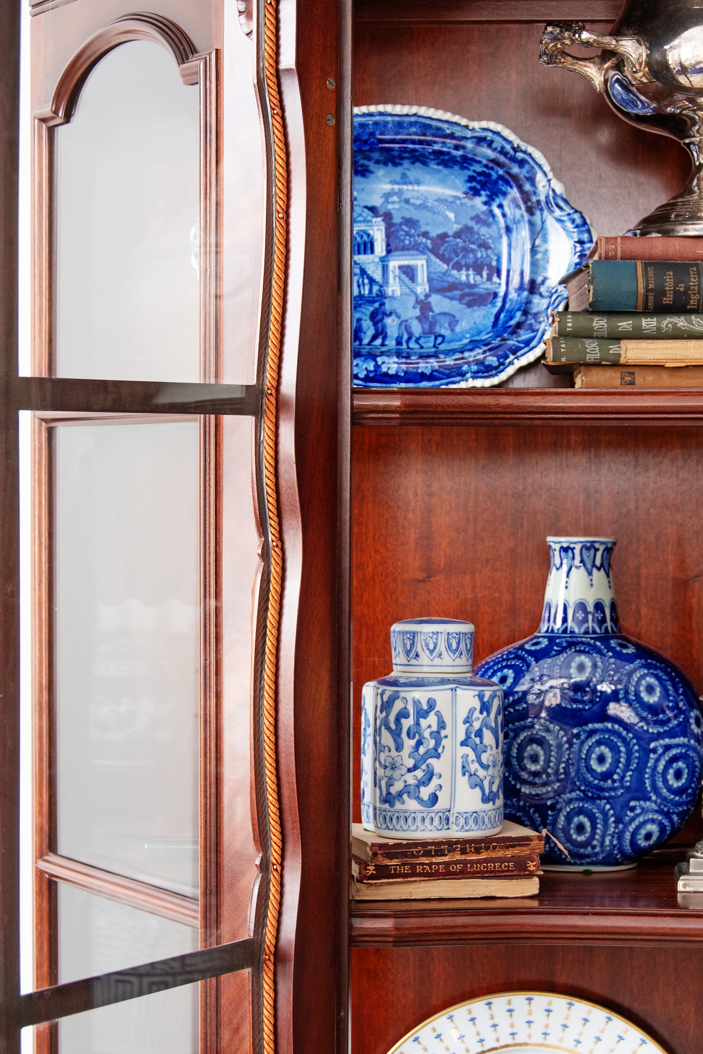 Grand Mahogany Breakfront China Cabinet