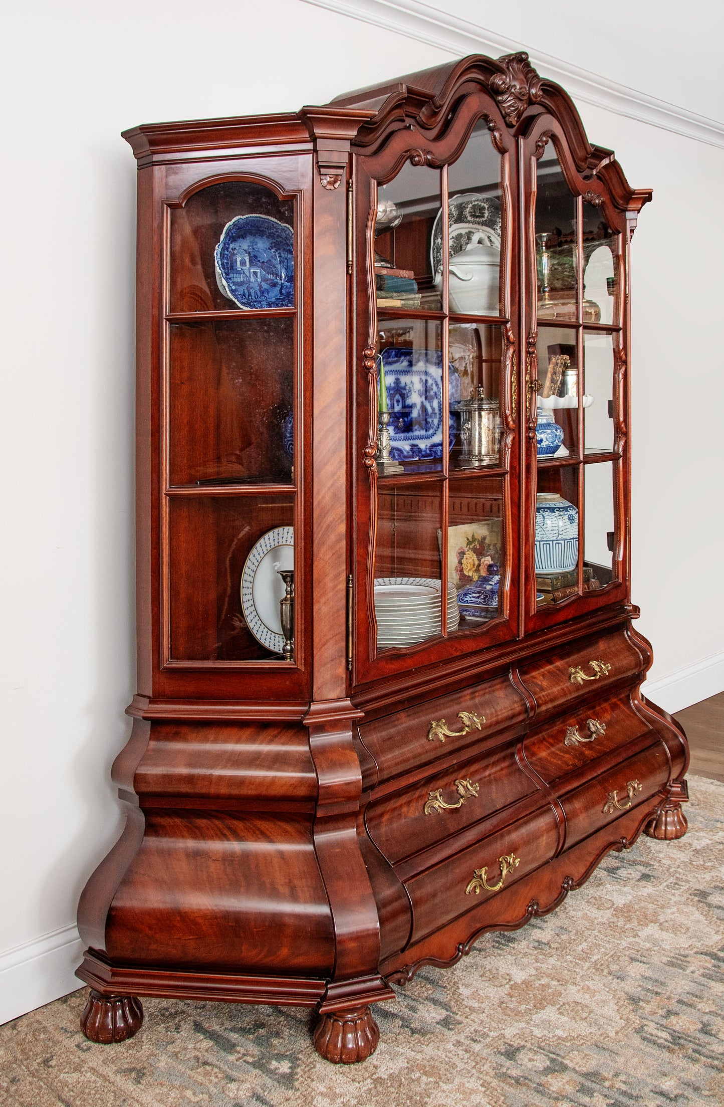 Grand Mahogany Breakfront China Cabinet
