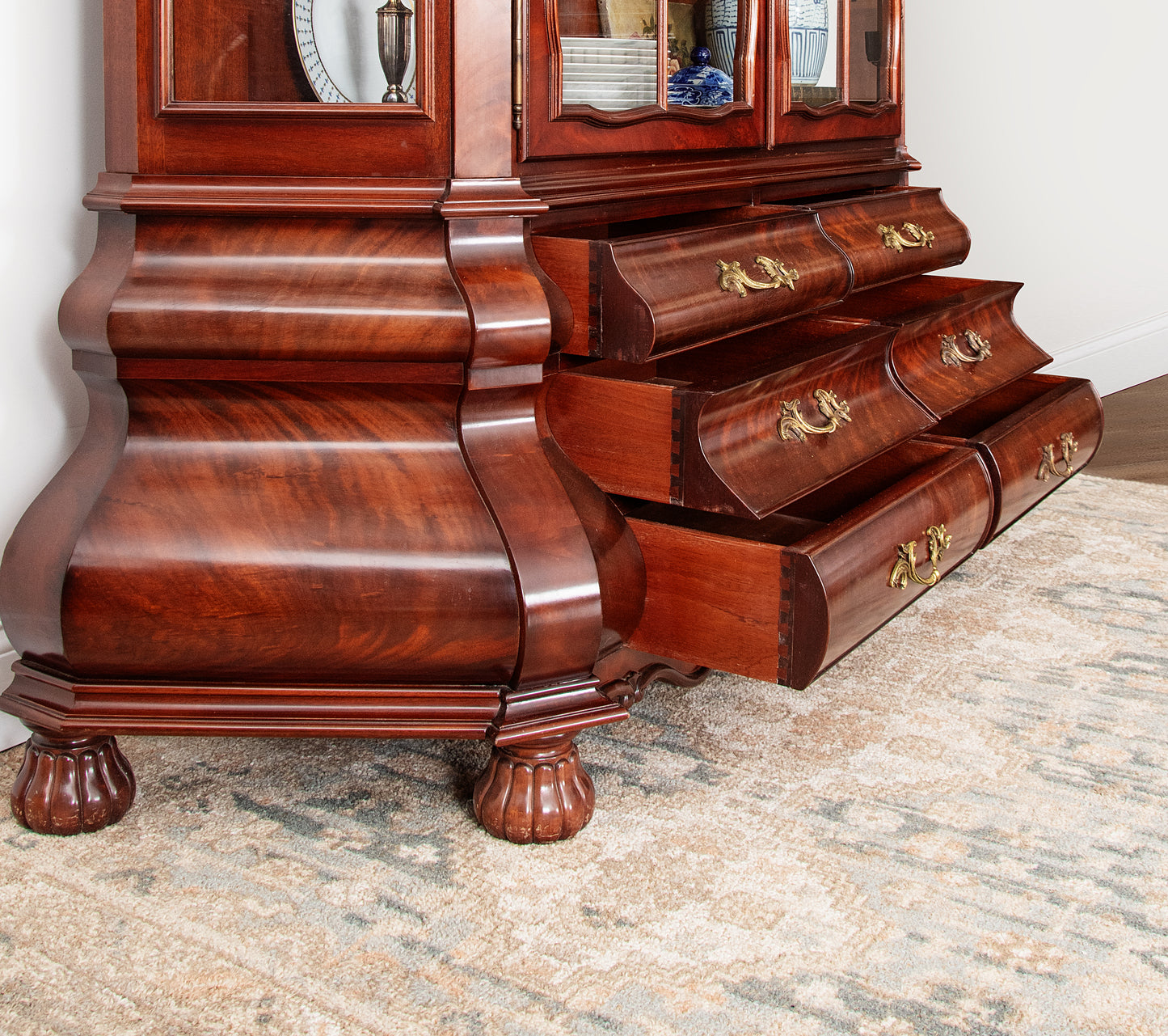 Grand Mahogany Breakfront China Cabinet