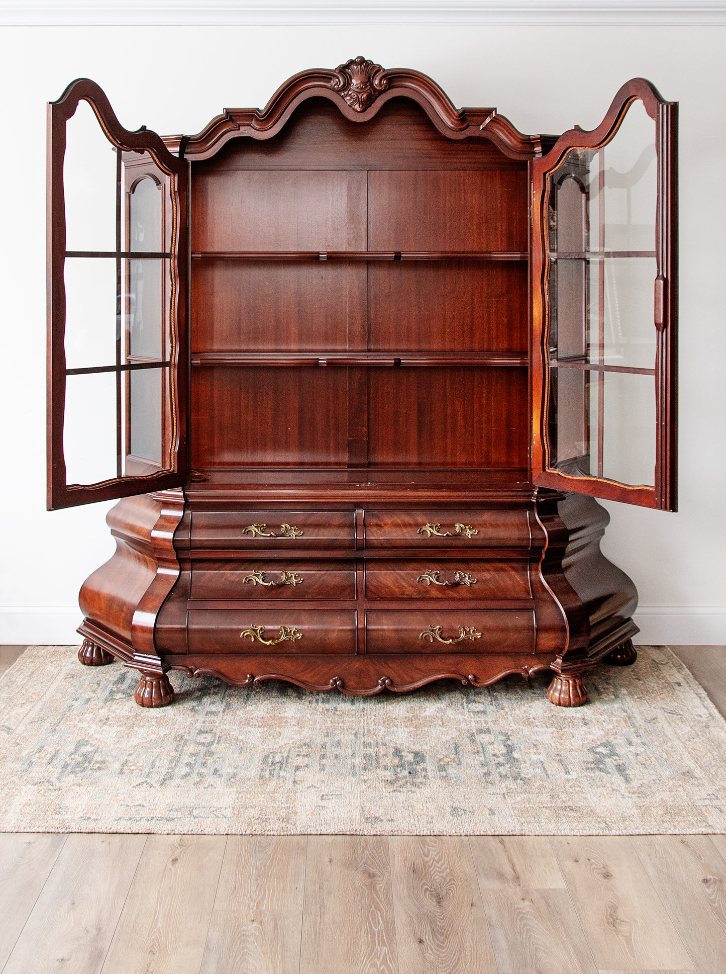 Grand Mahogany Breakfront China Cabinet