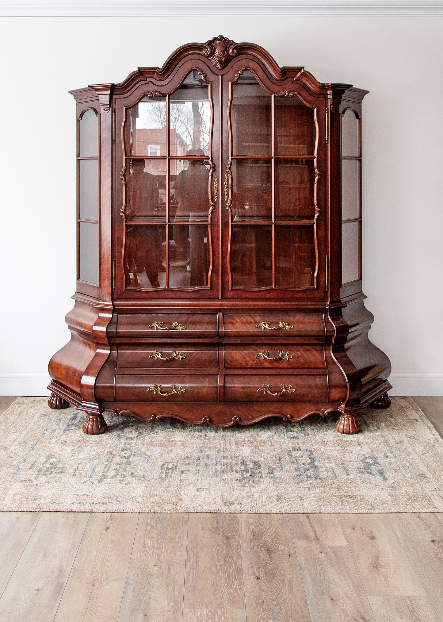 Grand Mahogany Breakfront China Cabinet