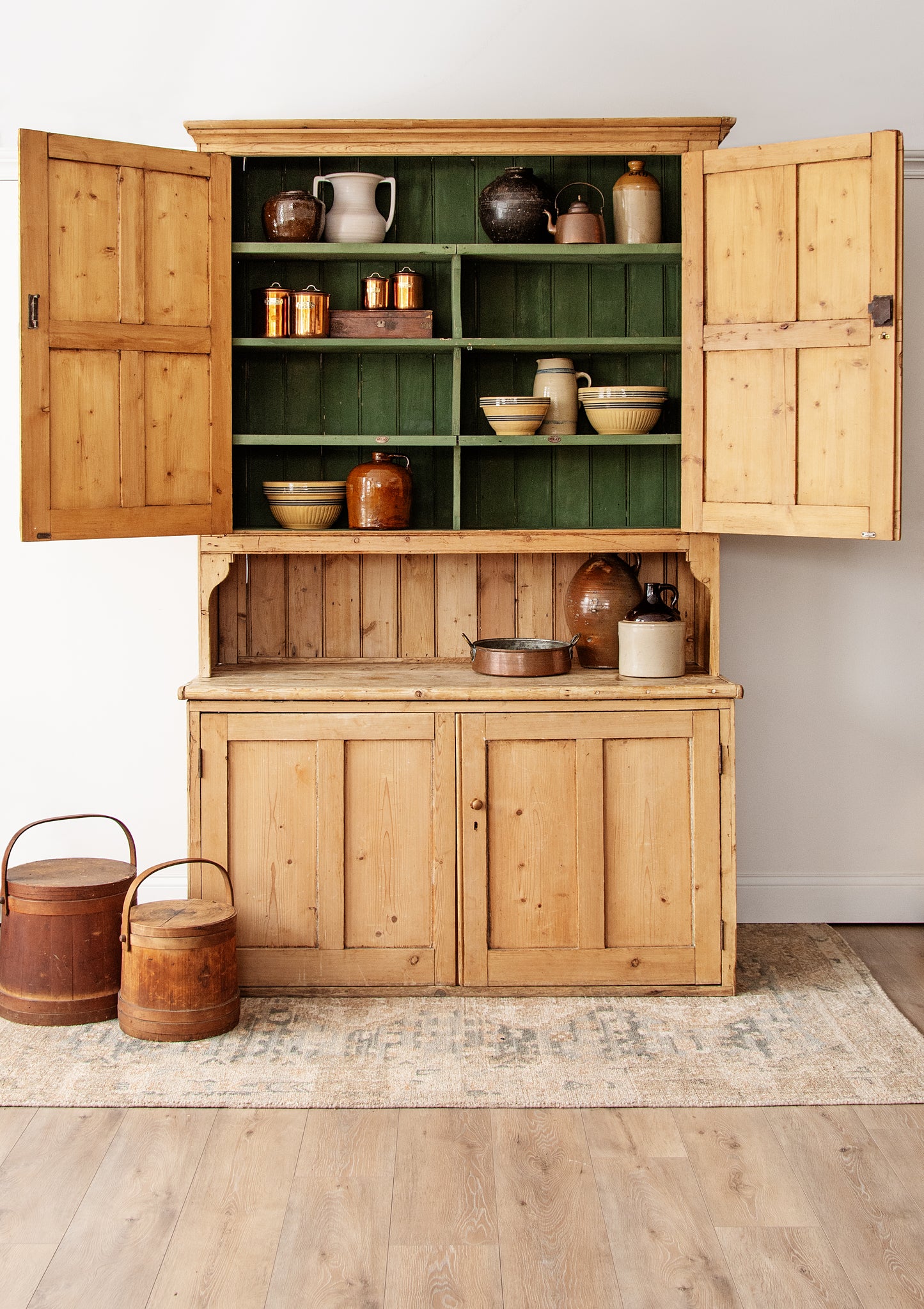 Antique Irish Pine Kitchen Dresser | 19th Century Farmhouse Cupboard