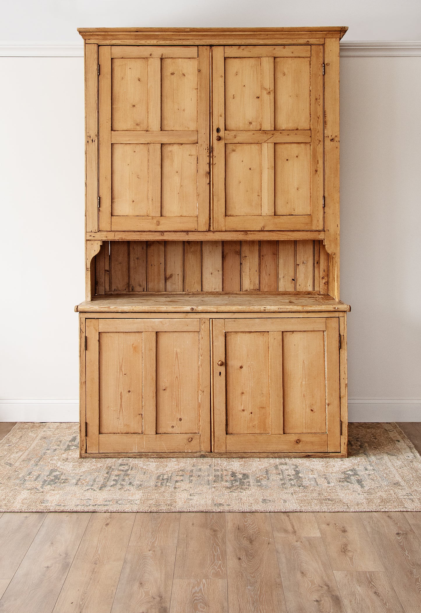 Antique Irish Pine Kitchen Dresser | 19th Century Farmhouse Cupboard