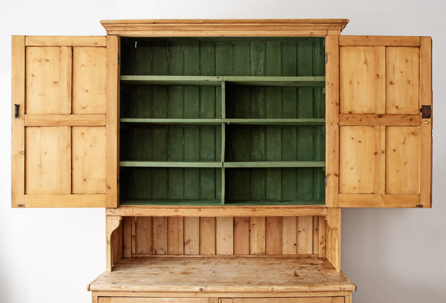 Antique Irish Pine Kitchen Dresser | 19th Century Farmhouse Cupboard