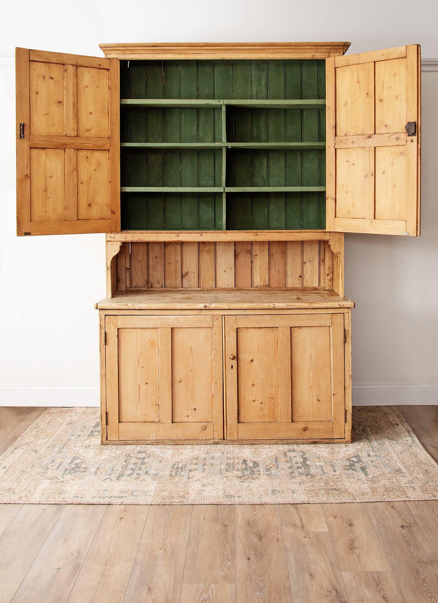 Antique Irish Pine Kitchen Dresser | 19th Century Farmhouse Cupboard
