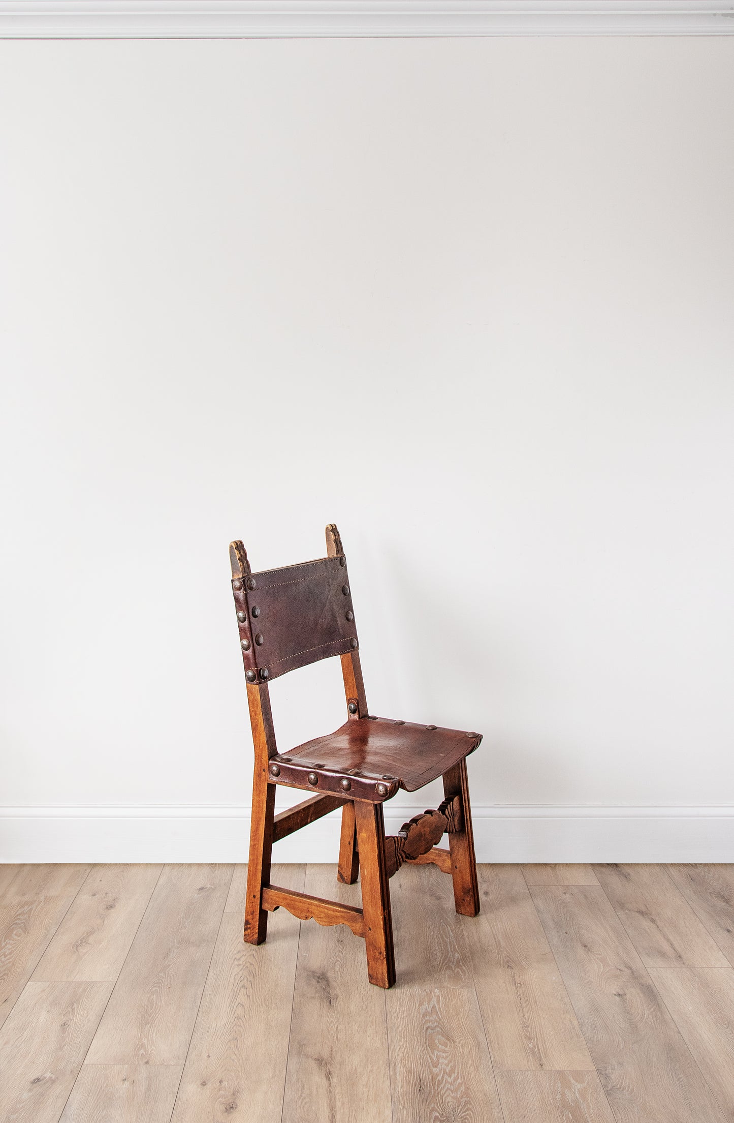Set of 6 Spanish Colonial Handmade Leather Dining Chairs