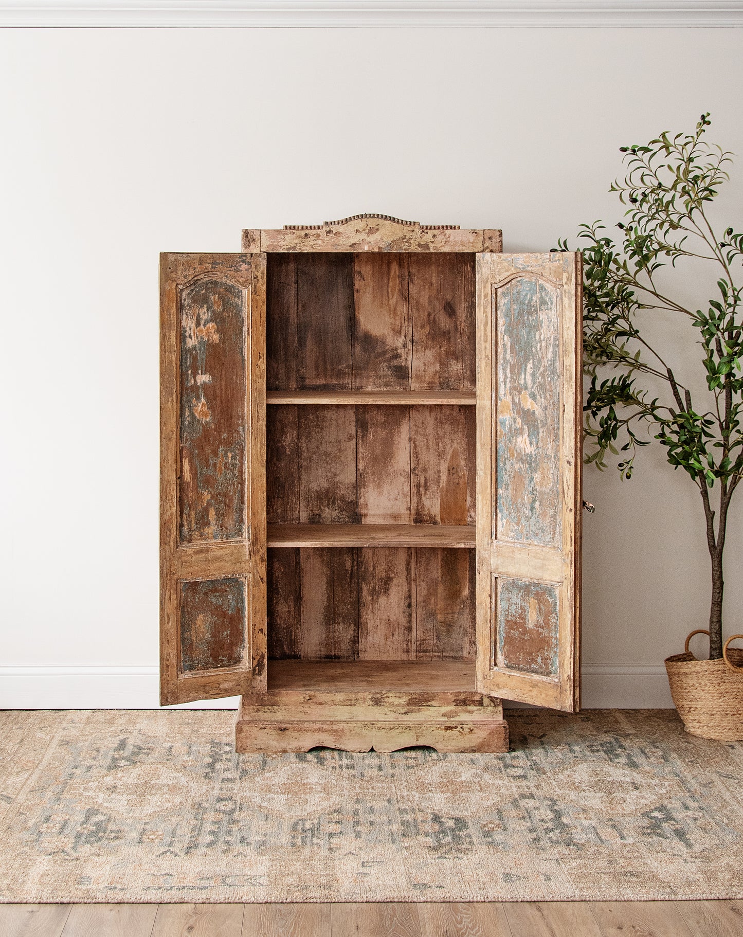 Antique 18th Century French Painted Pine Armoire | c. 1780s