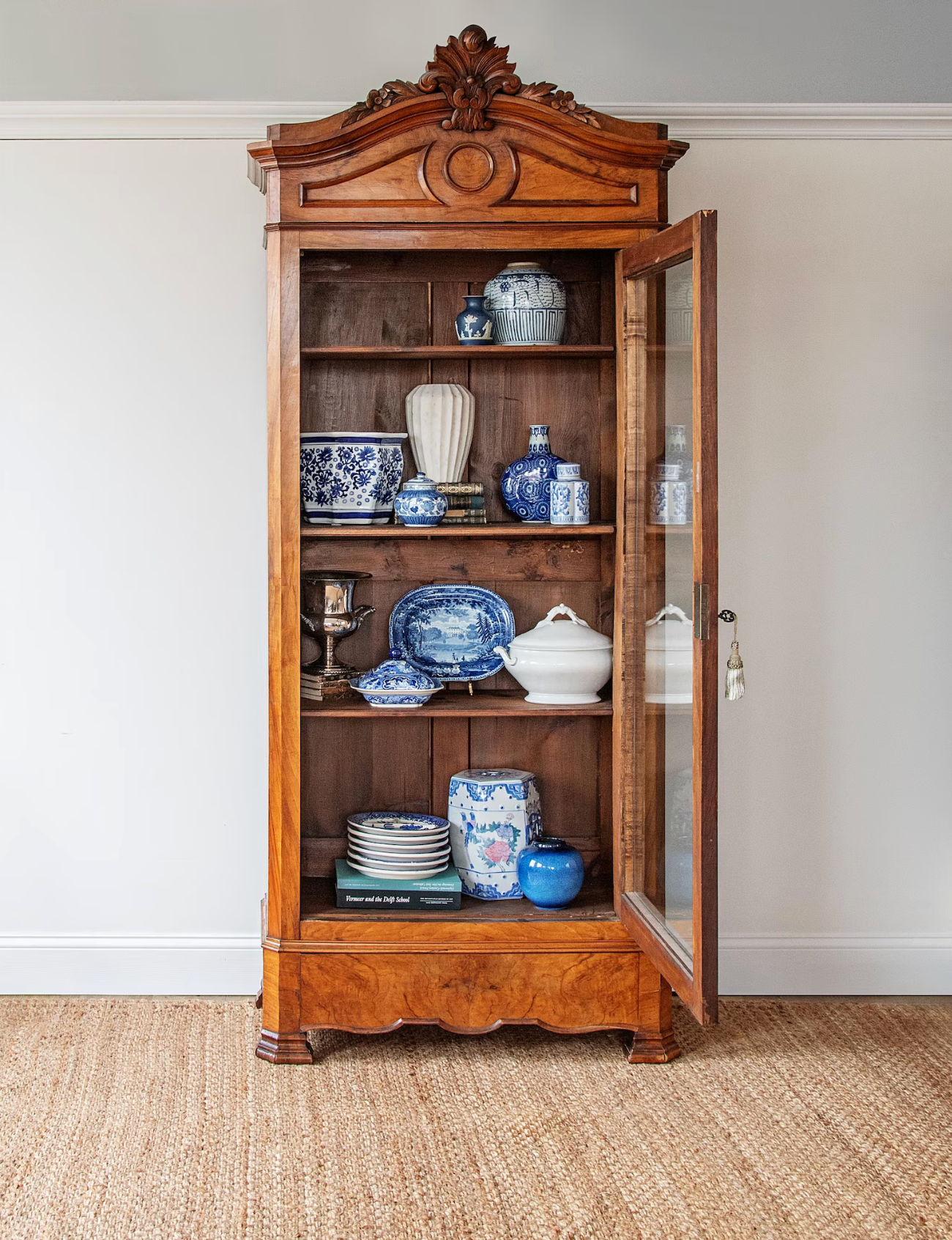 Antique French Walnut Bookcase Bibliotheque | ca. 1860s