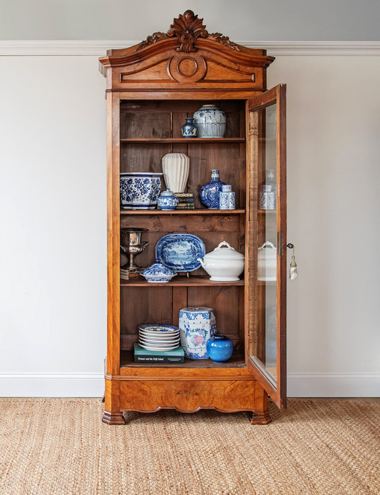 Antique French Walnut Bookcase Bibliotheque | ca. 1860s