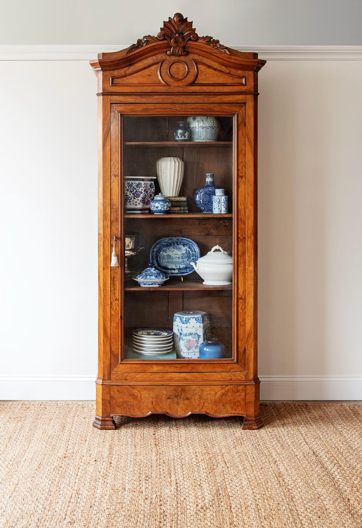 Antique French Walnut Bookcase Bibliotheque | ca. 1860s