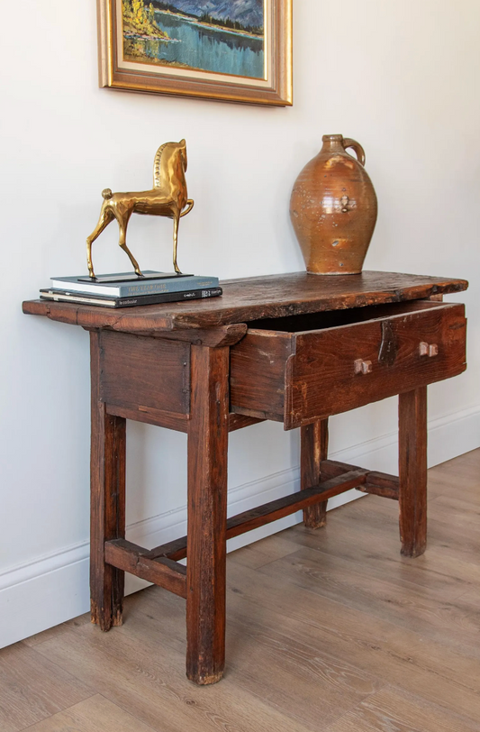 Antique Rustic Table with Single Drawer | ca. 1780s