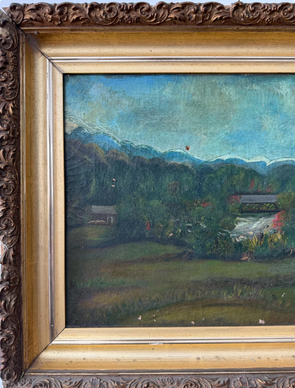 Antique Landscape Oil on Canvas | Signed Conway, NH