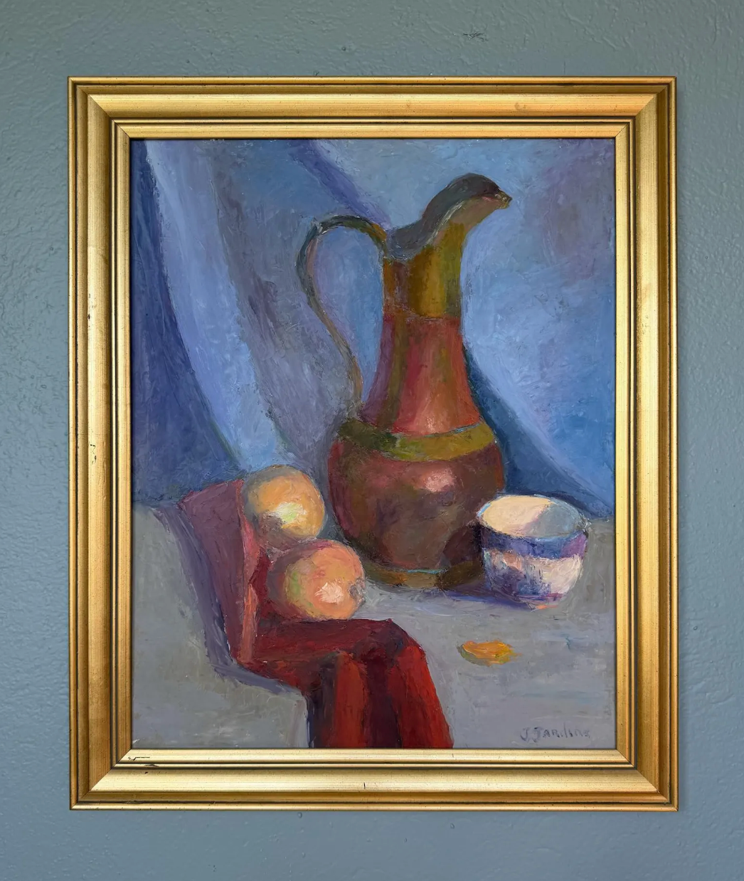 Original Oil Painting - Colorful Still Life, Signed Joan Jardine