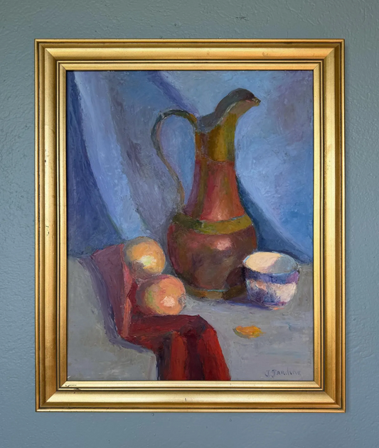 Original Oil Painting - Colorful Still Life, Signed Joan Jardine