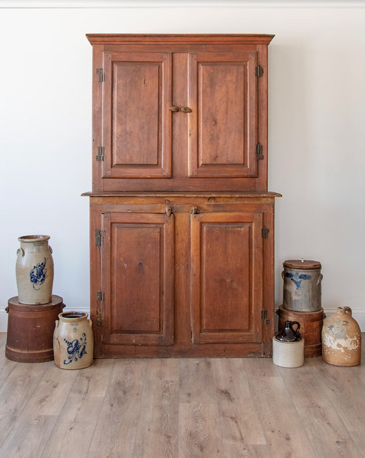 Early American New England Kitchen Cupboard, in Wide Plank Pine | ca. 1780