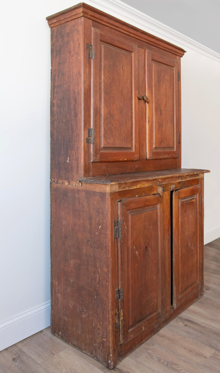 Early American New England Kitchen Cupboard, in Wide Plank Pine | ca. 1780