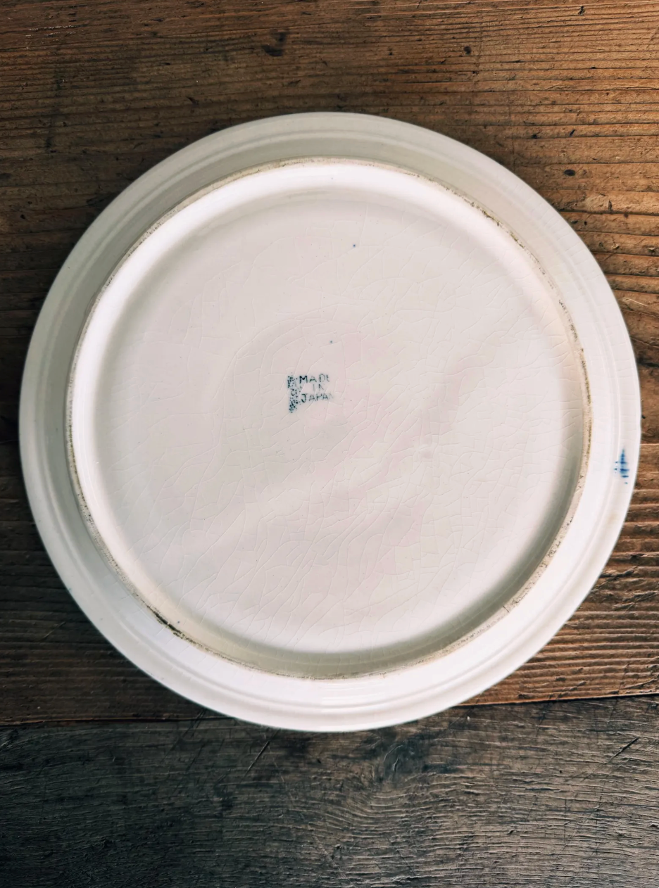 1920s Set of 6 Blue Willow Transferware Divided Plates