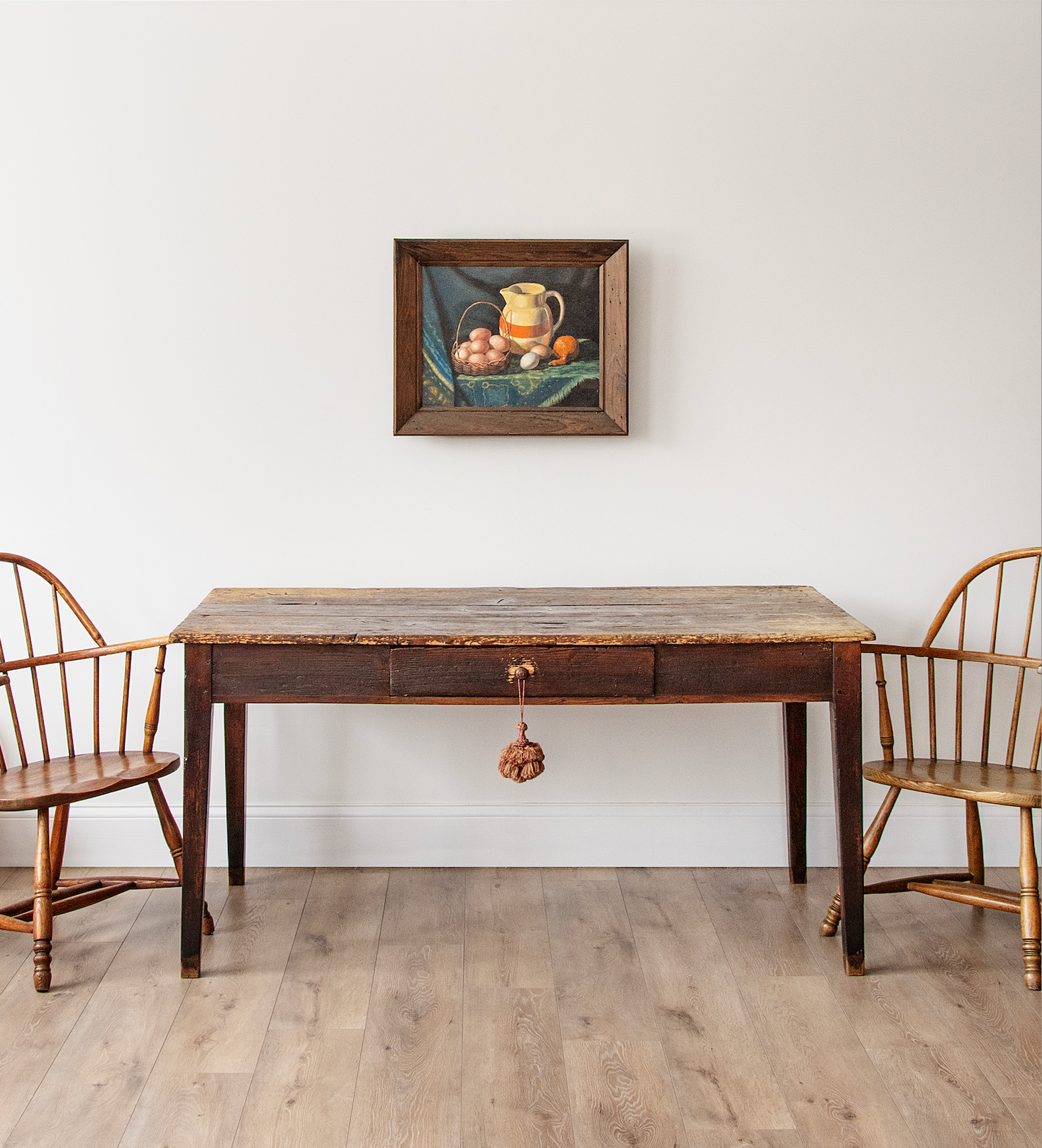 1800s Country Kitchen Work Table with Drawer