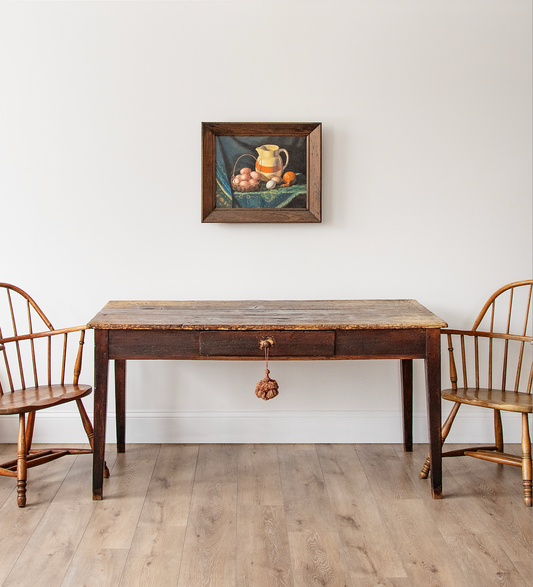 1800s Country Kitchen Work Table with Drawer