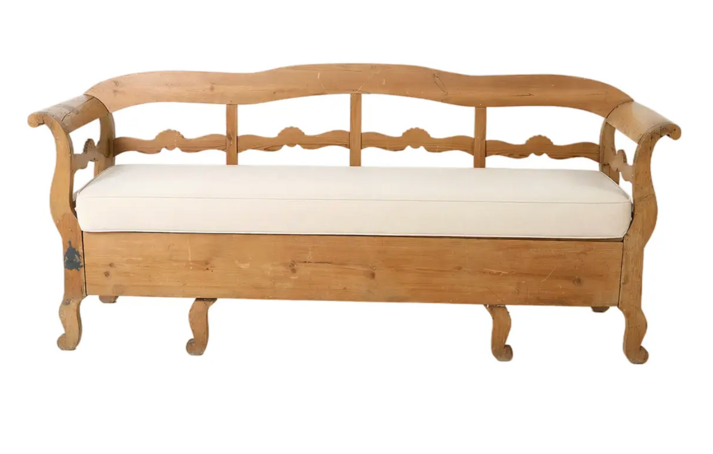 1800s Swedish Pine Storage Bench