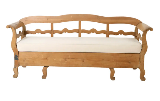 1800s Swedish Pine Storage Bench