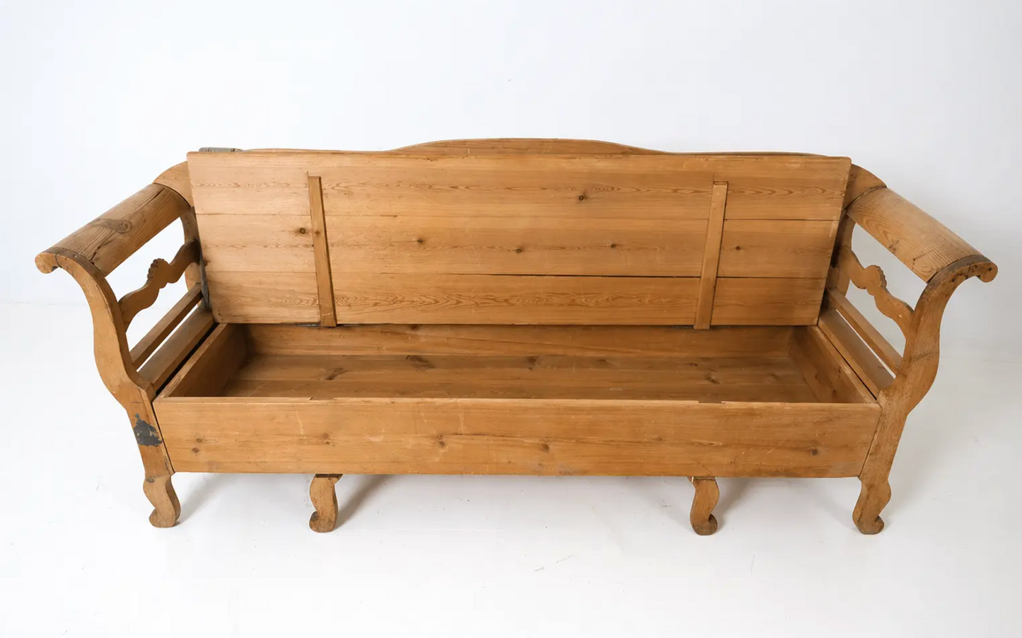 1800s Swedish Pine Storage Bench