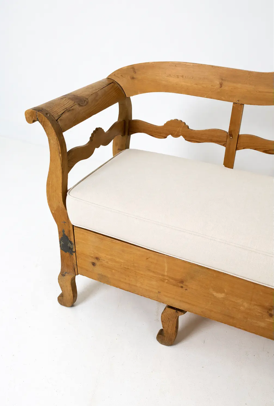 1800s Swedish Pine Storage Bench