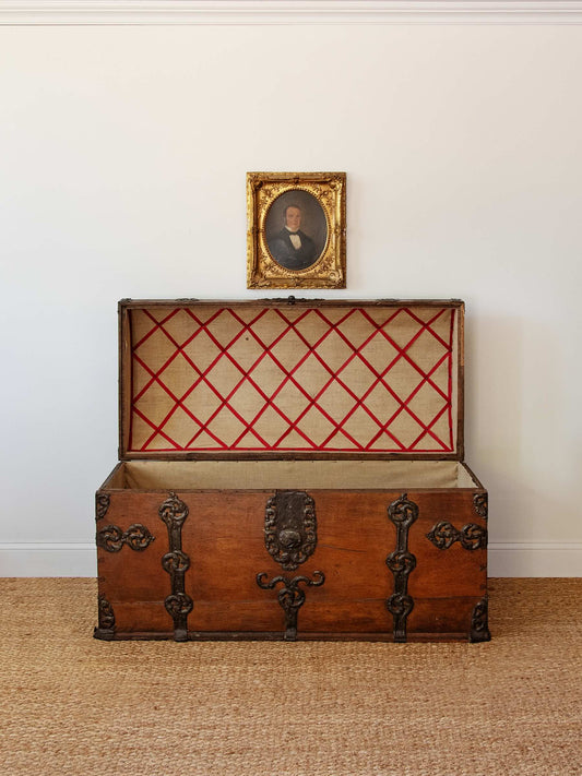 18th-Century Baroque Dome-Top Bridal Trunk with Original Key | Denmark