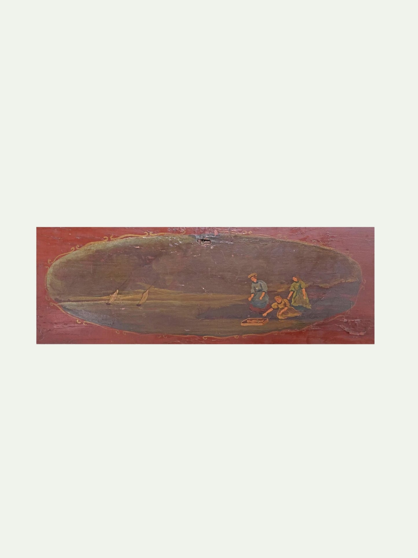 19th C. Continental Painted Slant-Front Secretary With Figural Scenes