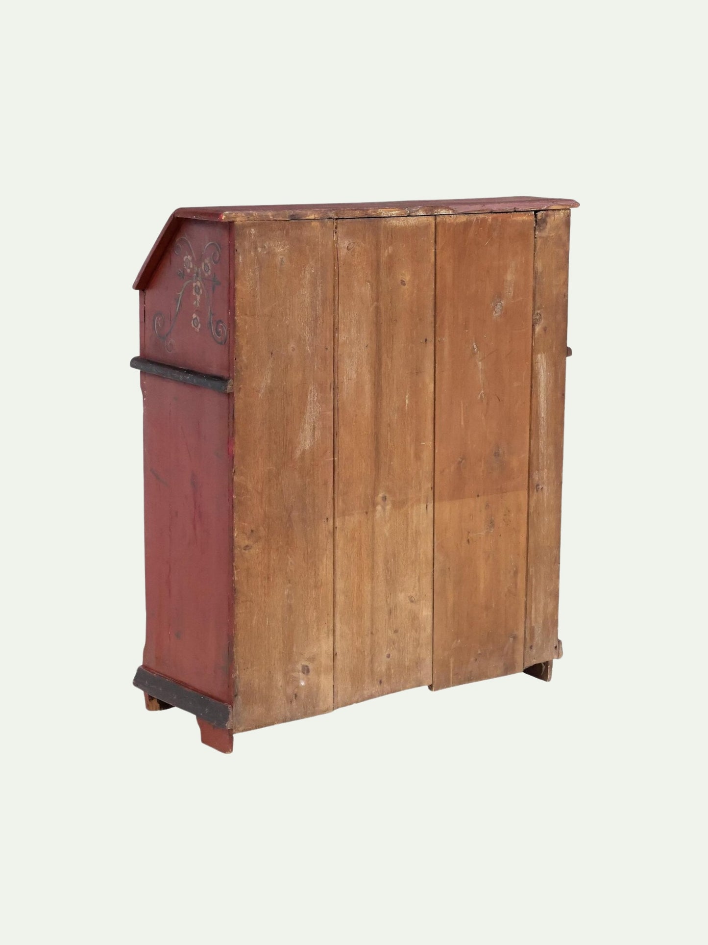 19th C. Continental Painted Slant-Front Secretary With Figural Scenes