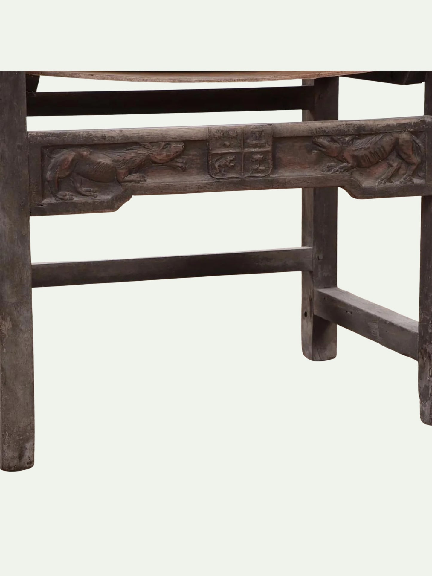 Antique 1700s Walnut & Leather Chairs - Dupont Family Estate - Set of 7