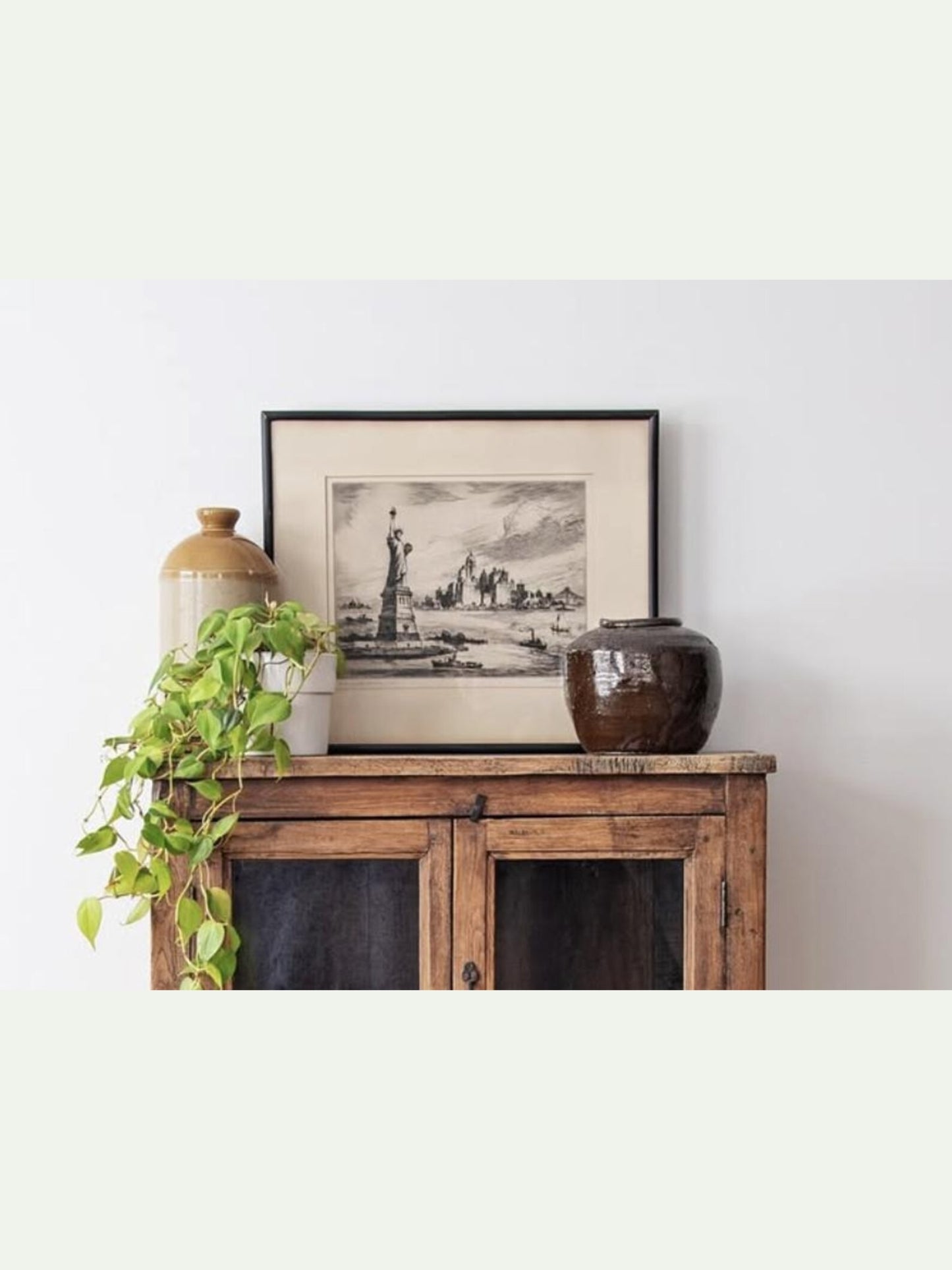 Antique 1909 Illustration of New York Harbor | Signed