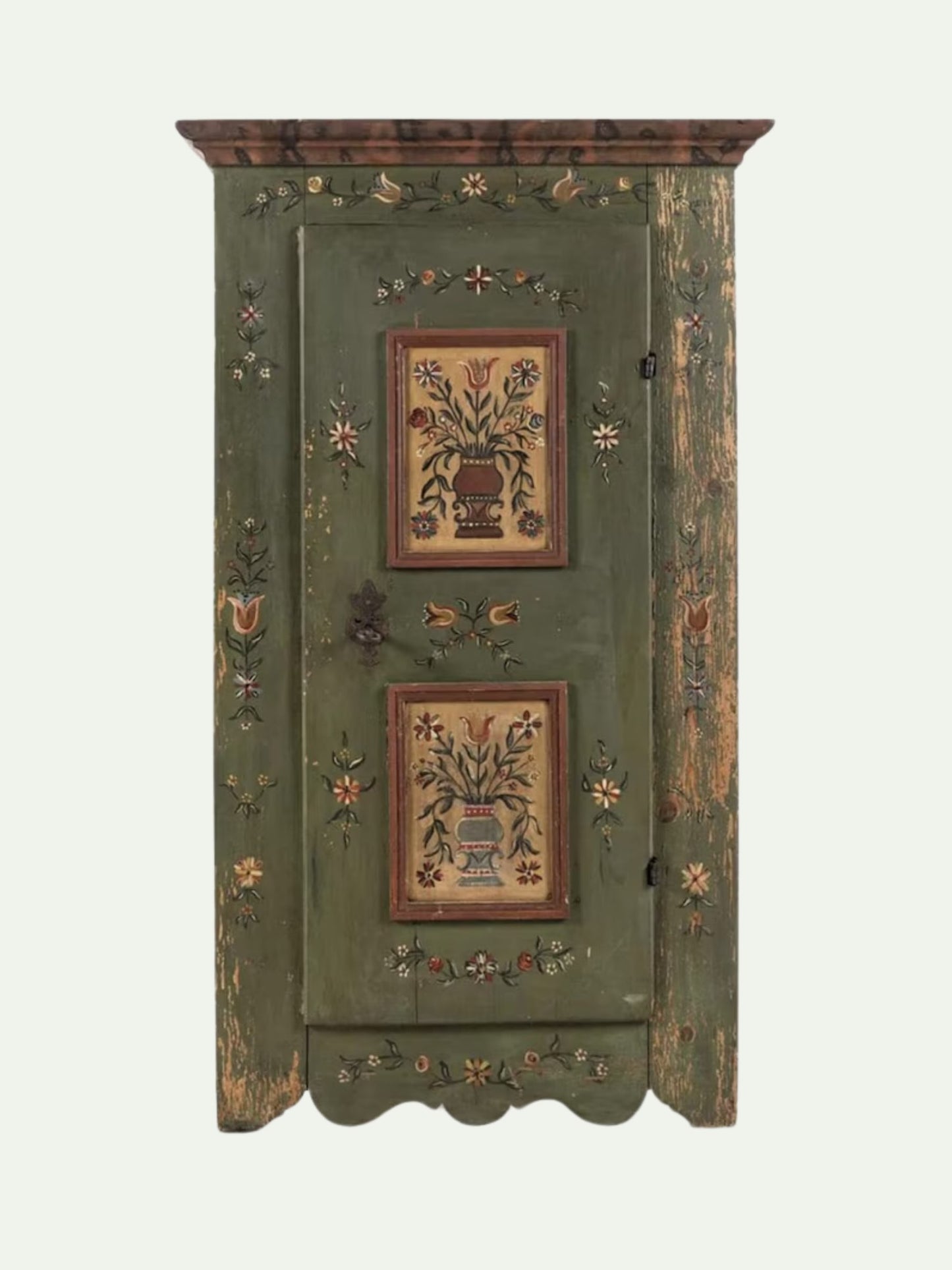 Antique Bavarian Hand-Painted Folk Art Armoire (Schrank) | Late 18th Century