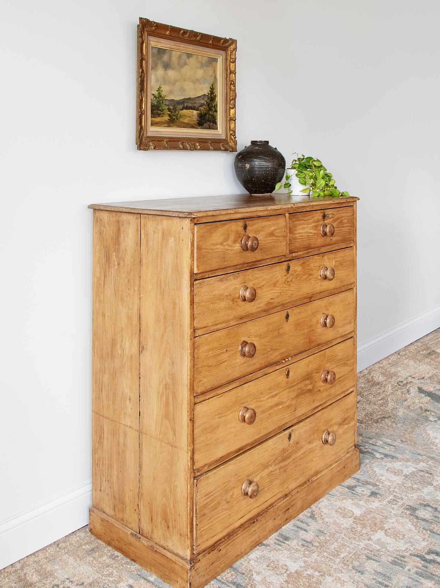 Antique English Pine Chest of Drawers ca. 1850s